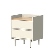 Vicco Comodino camera da letto Crema 48 x 58 cm con 2 cassetti