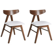 Set di 2 sedie da pranzo marrone scuro e grigio chiaro in gomma poliestere con struttura in legno e seduta imbottita Sala da pranzo Cucina