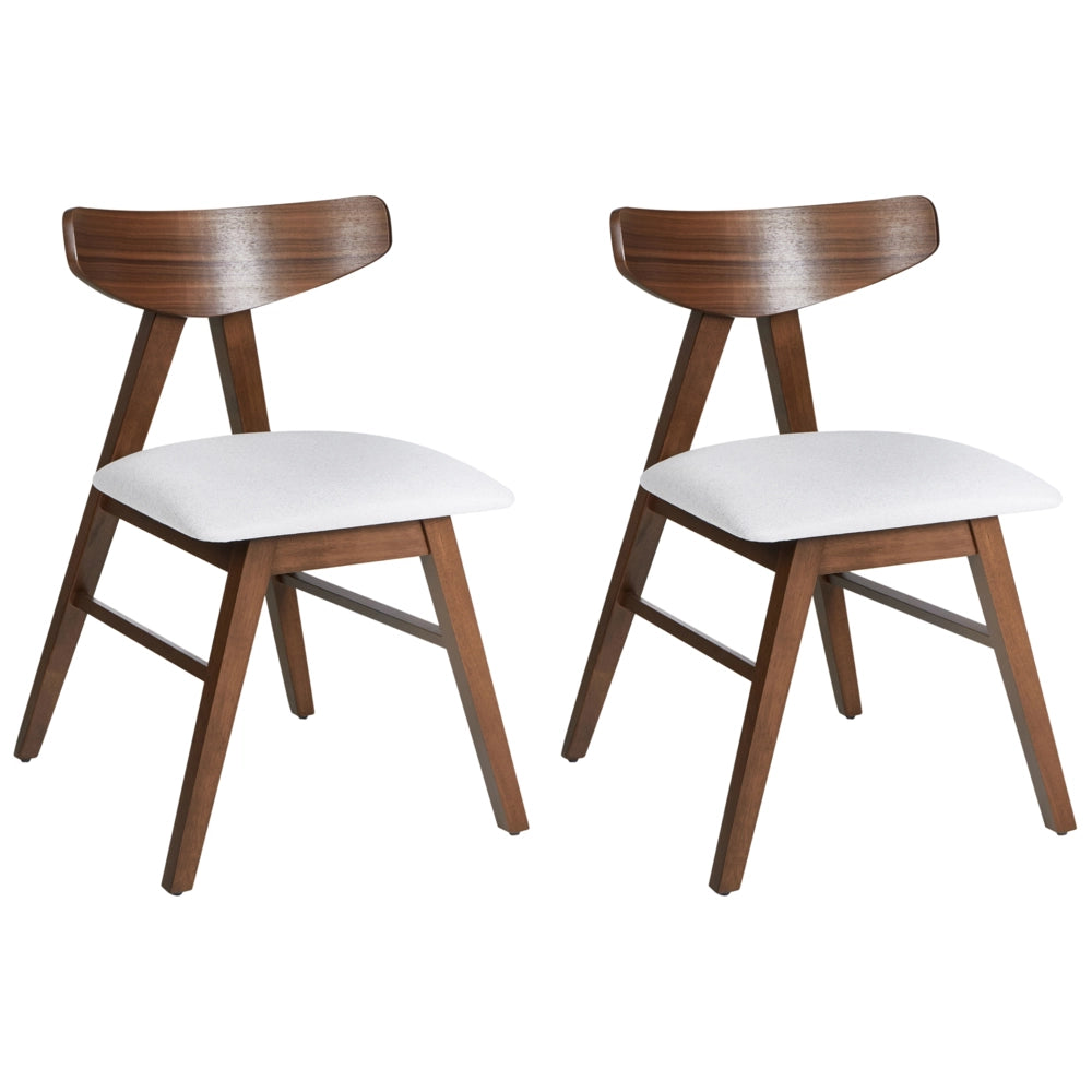 Set di 2 sedie da pranzo marrone scuro e grigio chiaro in gomma poliestere con struttura in legno e seduta imbottita Sala da pranzo Cucina