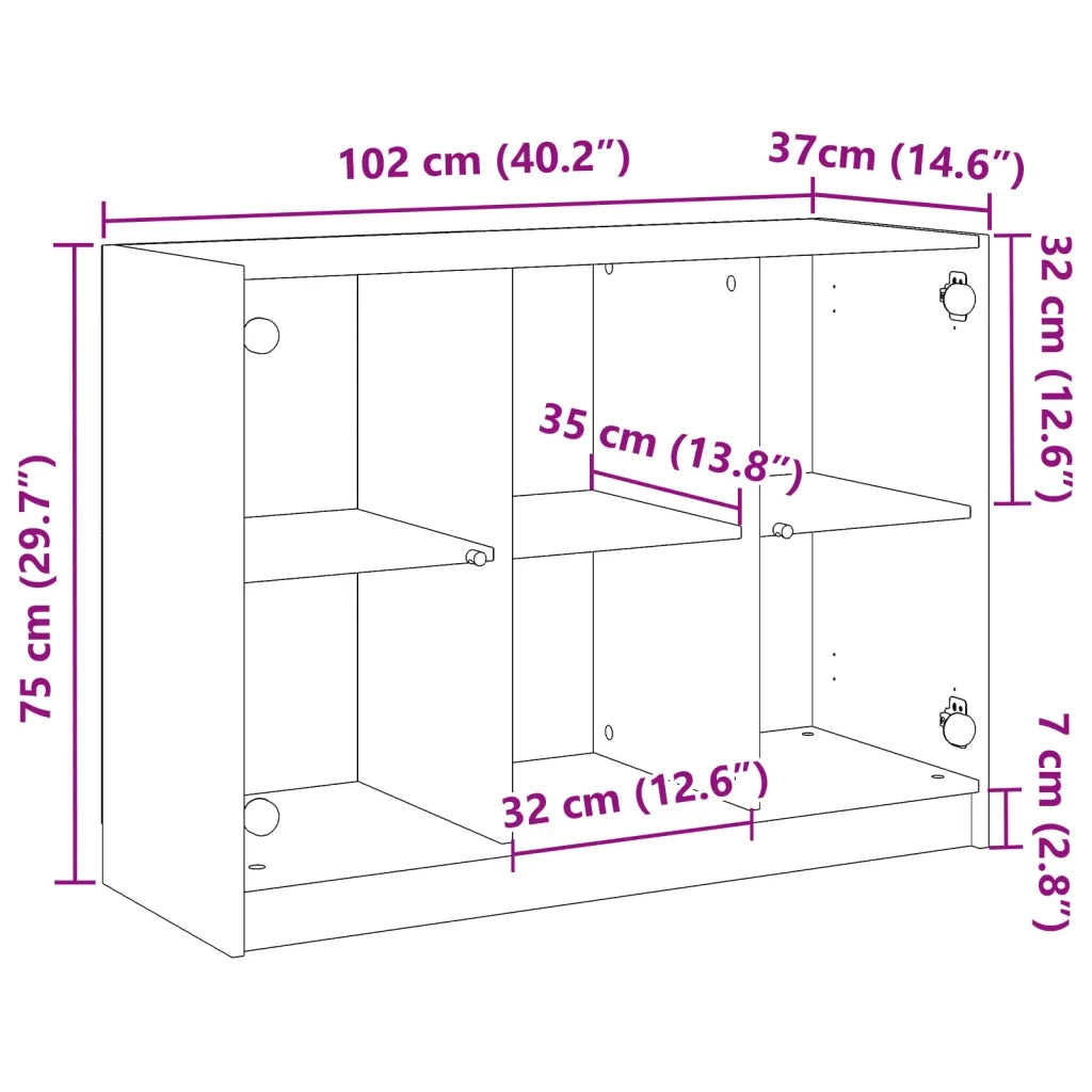 vidaXL Credenza Legno Antico 102x37x75,5 cm in Legno Multistrato