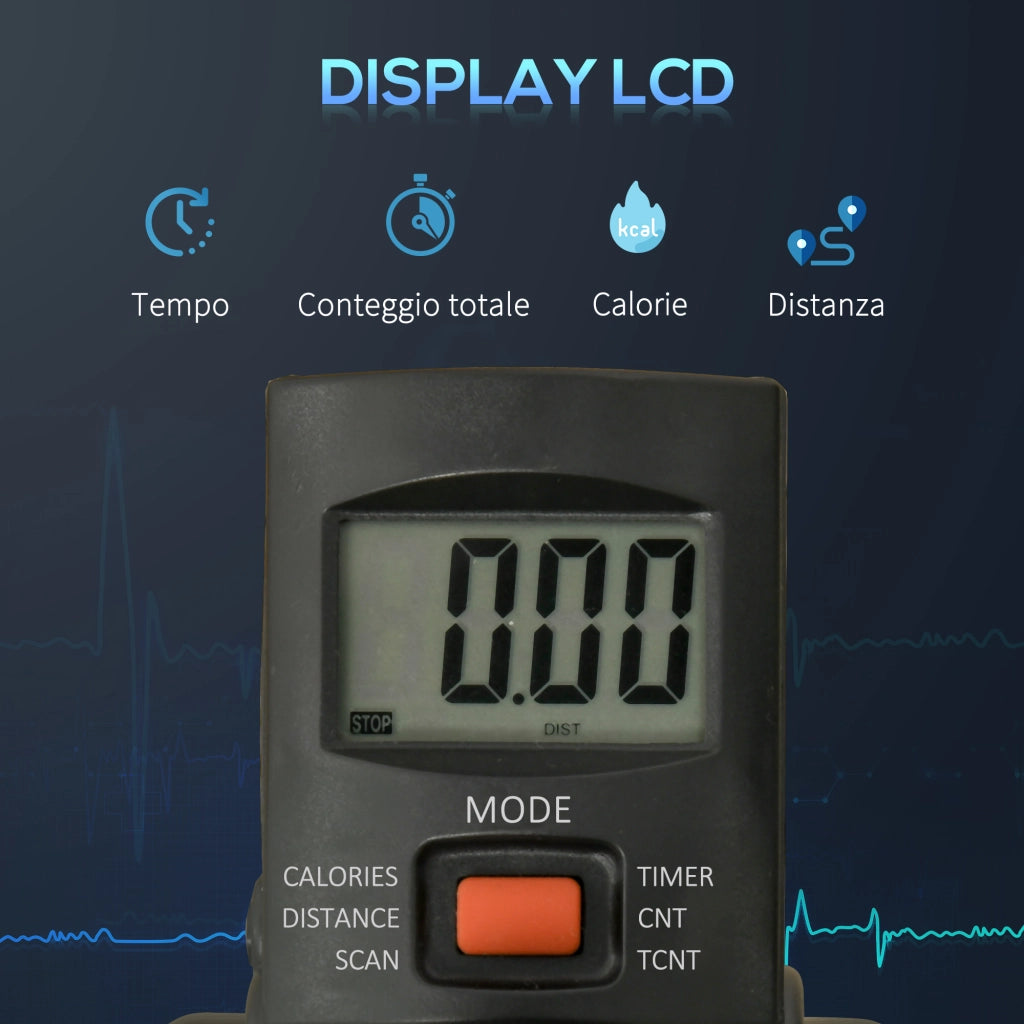 EasyComfort Mini Cyclette per Riabilitazione con Altezza e Resistenza Regolabile e Display LCD, in Acciaio e ABS, Nera e Rossa