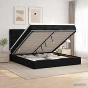 Letto ottomano con materasso Nero 160 x 200 cm Velluto 3457733