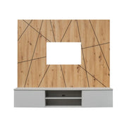 Composizione murale IXAR geometrica – Mobile TV + pannelli decorativi