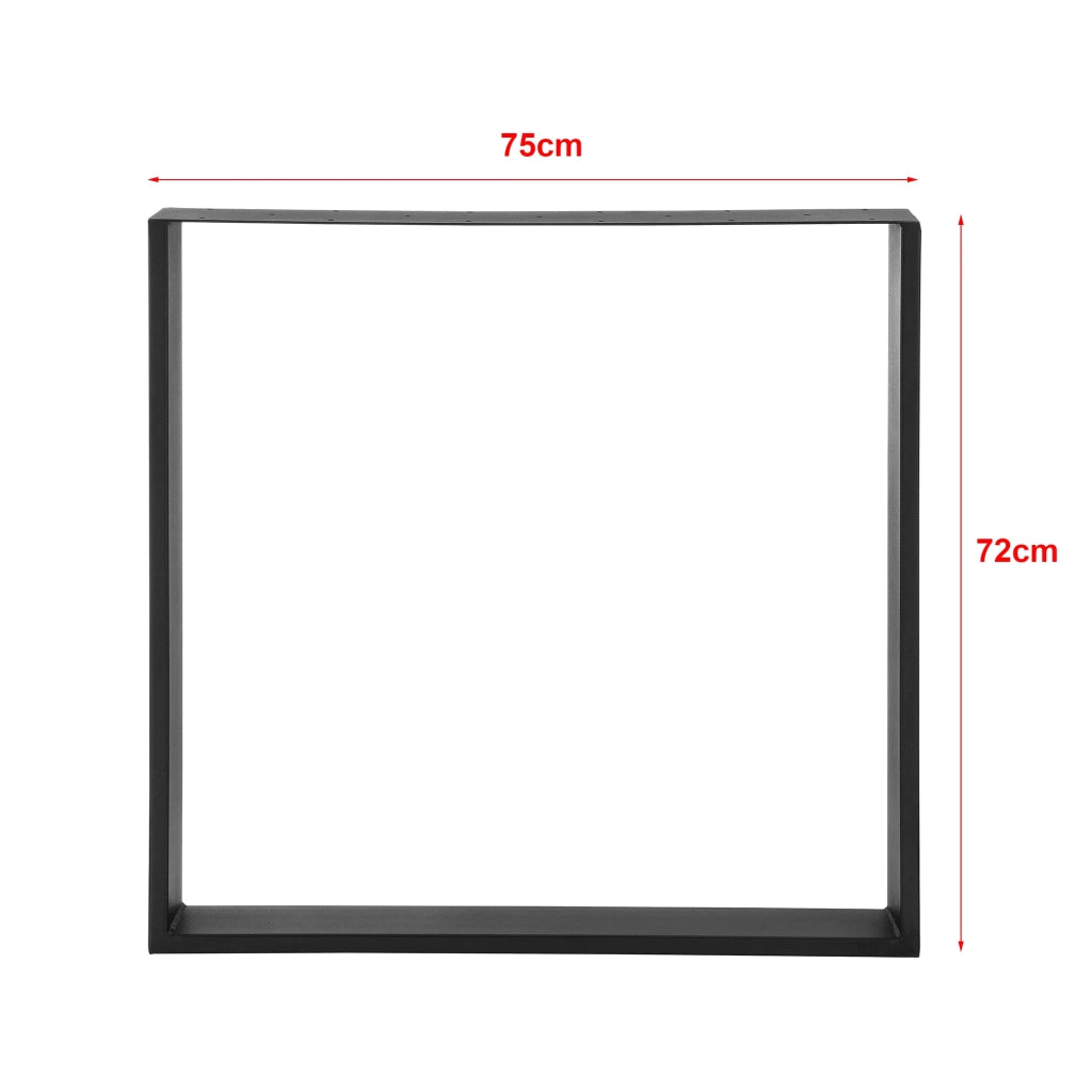 Set di 2 gambe per tavolo fai da te 75 x 72 cm nero opaco 03_0008095
