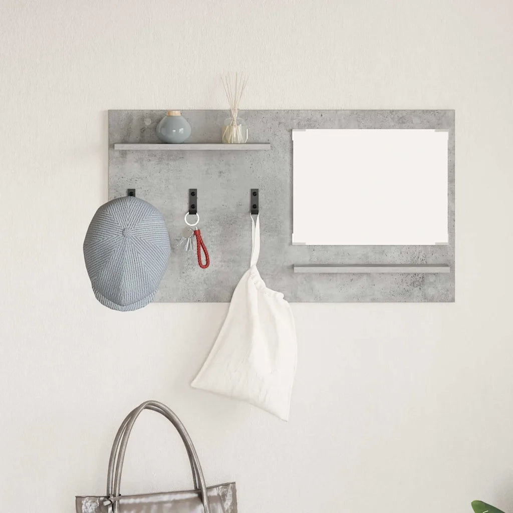 Appendiabiti a muro con specchio Grigio cemento 90 x 10 x 50 cm CFW4933187