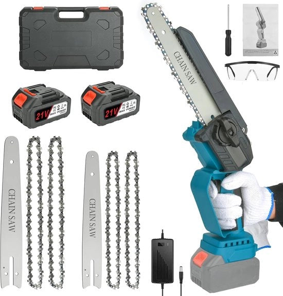 Accendino mini-troncatores a catena 6 e 8 pollici - Elettrica senza spazzola con 2 batterie