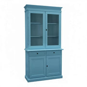 Cristalliera 2 porte 2 cassetti arte povera legno azzurro 105x42x206 - Mobili 2G