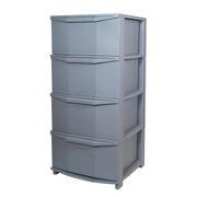 Cassettiera in Plastica Pratika 4 Cassetti Grigio 37,5 x 37 x 80 cm