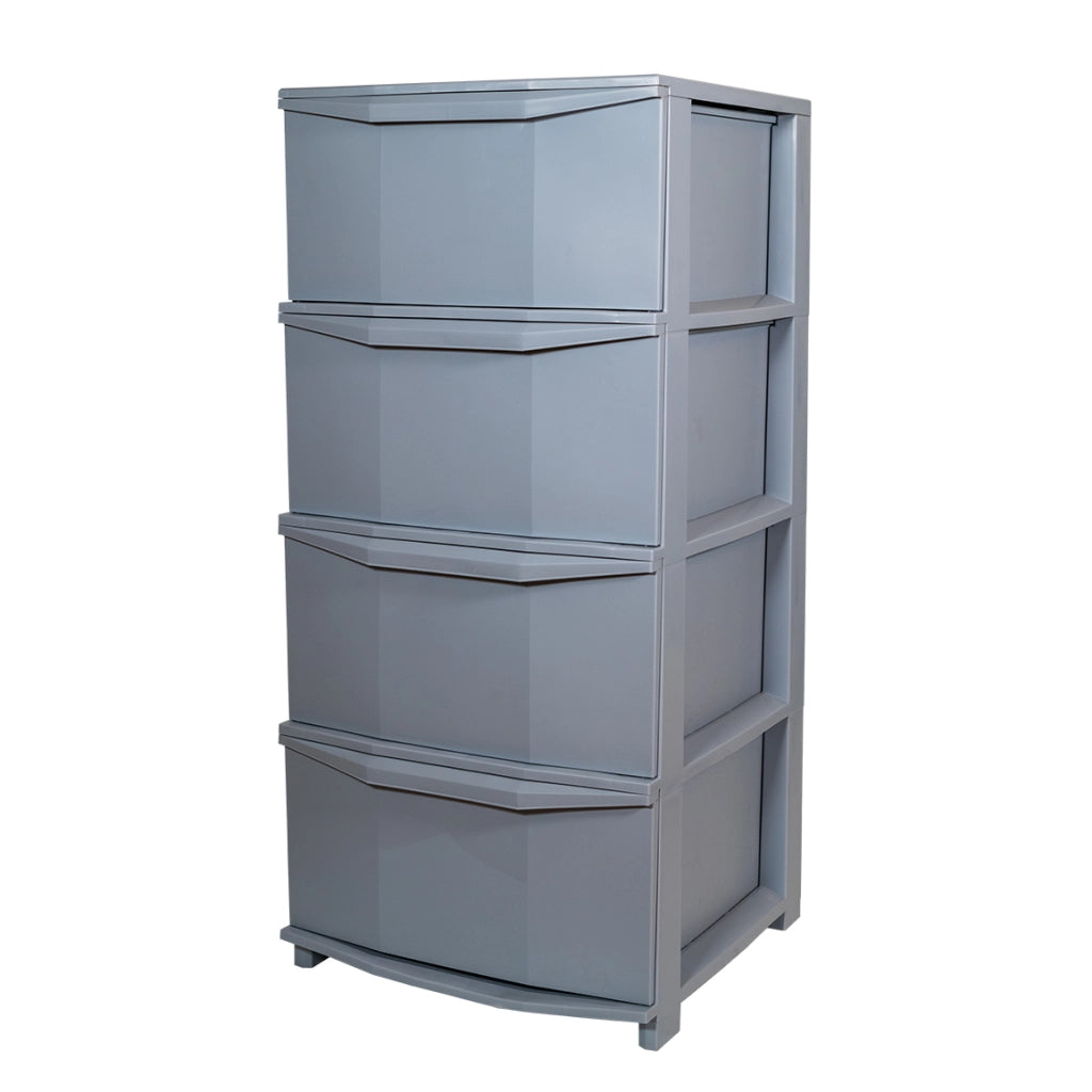 Cassettiera in Plastica Pratika 4 Cassetti Grigio 37,5 x 37 x 80 cm