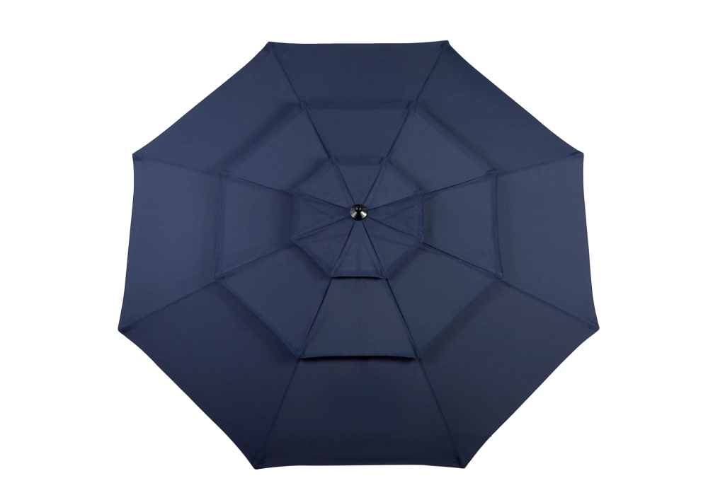 Ombrellone da esterno 10 ft a 3 livelli con inclinazione automatica; blu navy