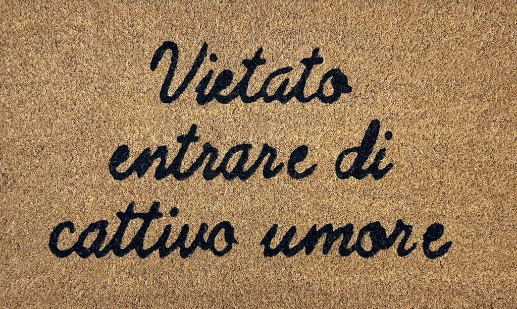 Zerbino Ingresso Casa In Fibra Di Cocco Con Base In Pvc  Dis1VietatoEntrare