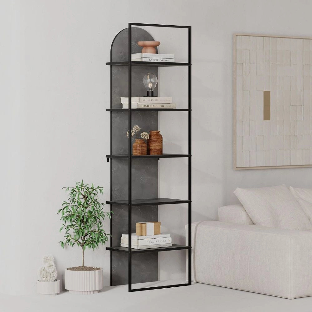 Libreria Archy 5 ripiani in colore retro grey