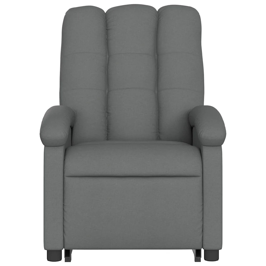 Poltrona | Sedia Relax Alzapersona Reclinabile Grigio Scuro in Tessuto
