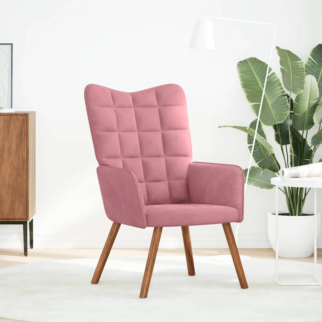 Poltrona | Sedia Relax Rosa in Velluto