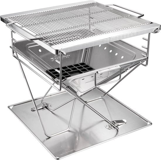 Griglia BBQ Opvougbile - Fuoco di Fornace - Acciaio Inox - Leggero - Grande