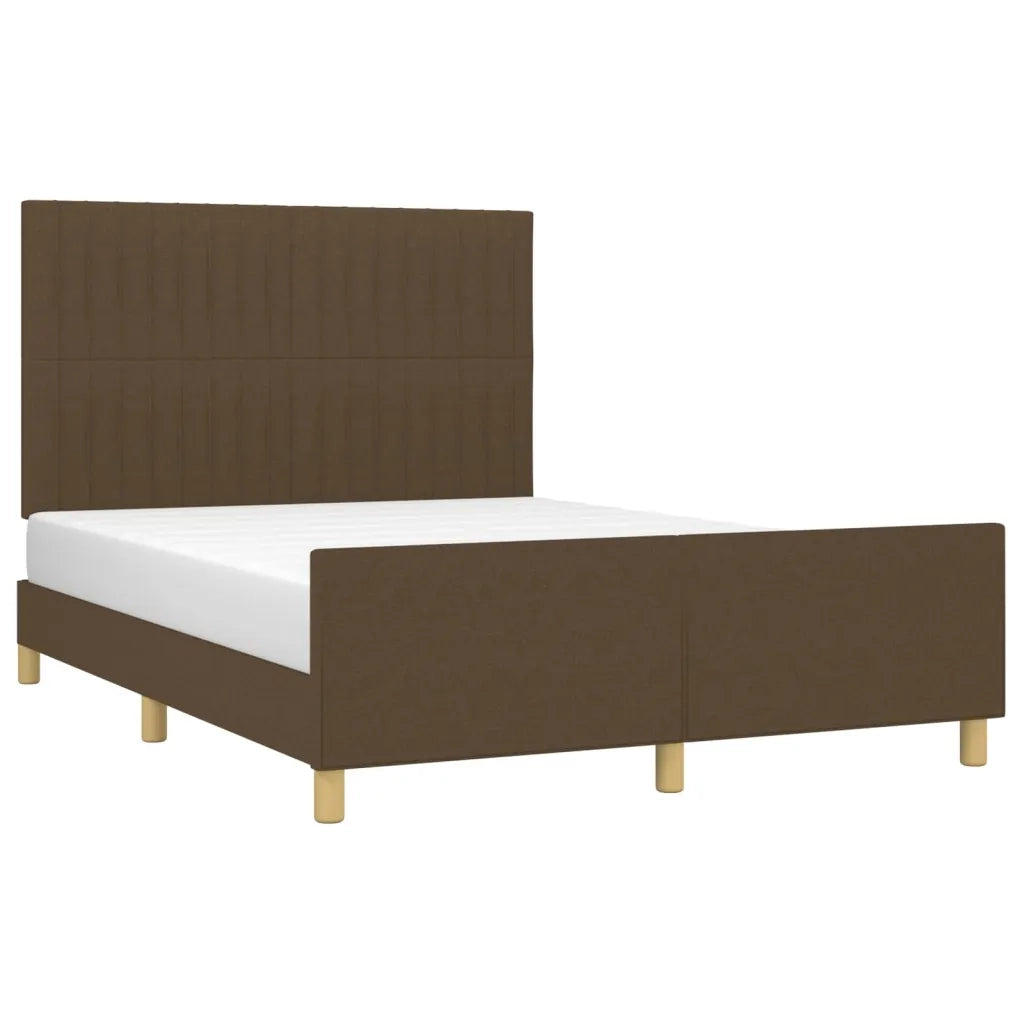 Giroletto senza Materasso-Struttura Letto Marrone Scuro 140x200 cm Tessuto 269588