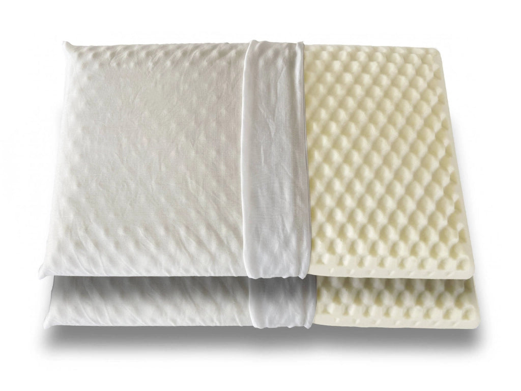 Talamo Italia coppia di cuscini per Ruta, 100% Made in Italy, Guanciali in Memory Foam massaggiante, Anallergico e Traspirante, 73x43xh14 cm