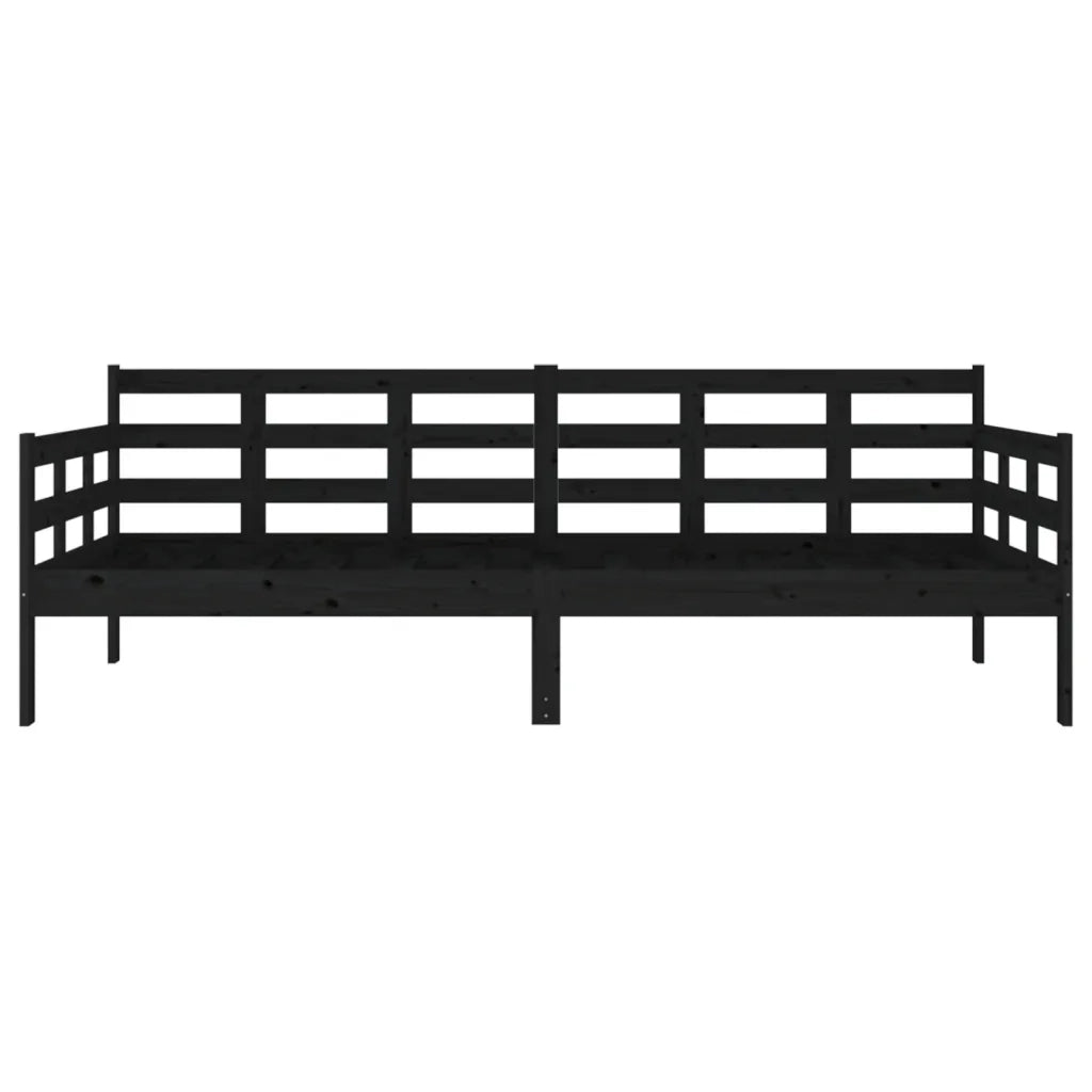 Dormeuse Nera in Legno Massello di Pino 90x200 cm 820361