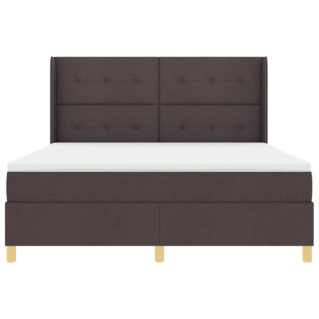 Letto a molle con materasso Marrone Scuro 180 x 200 cm Tessuto 3341850