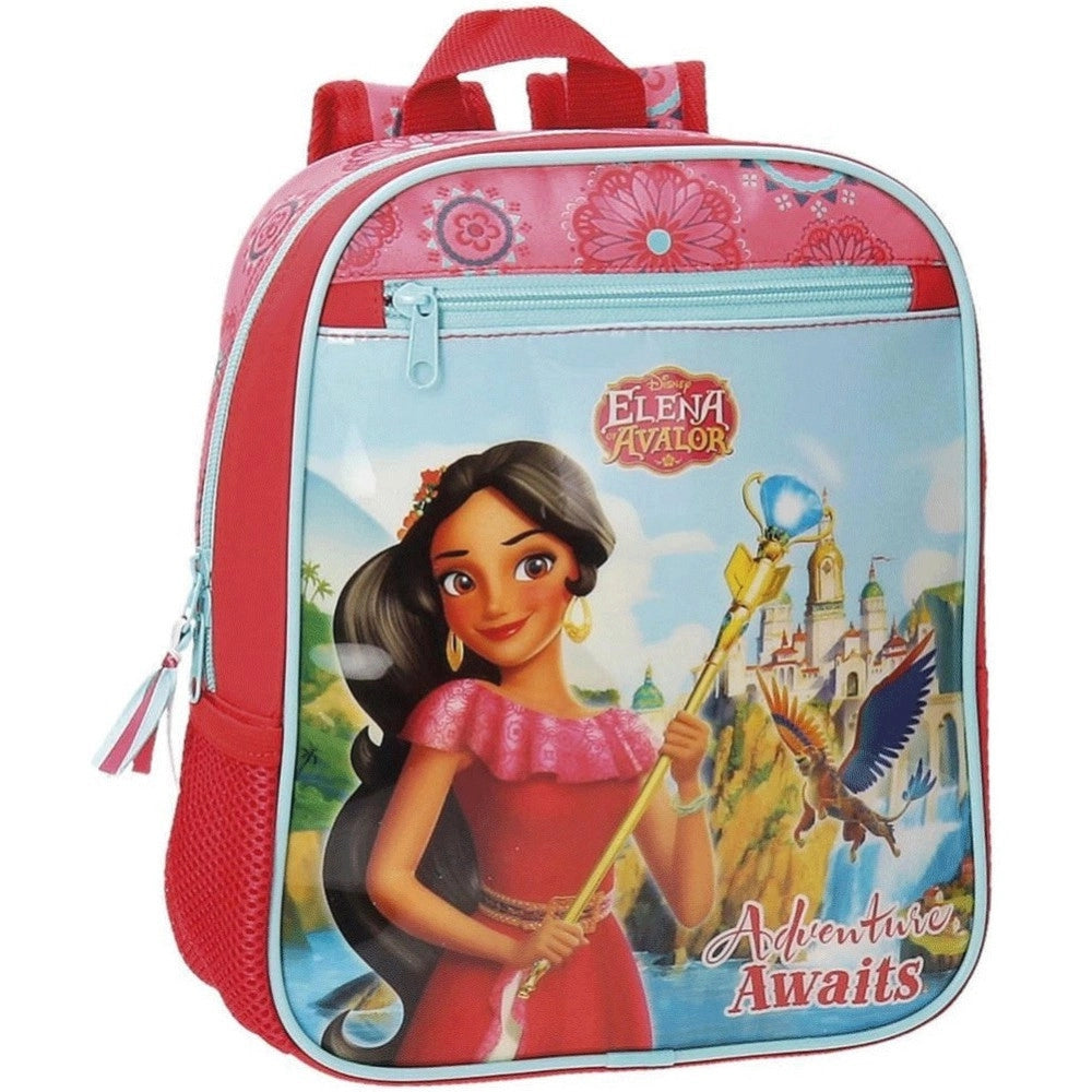 Trade Shop - Zainetto Scuola Elena Di Avalor 28 Cm Zaino Asilo Bambine Rosso Azzurro -