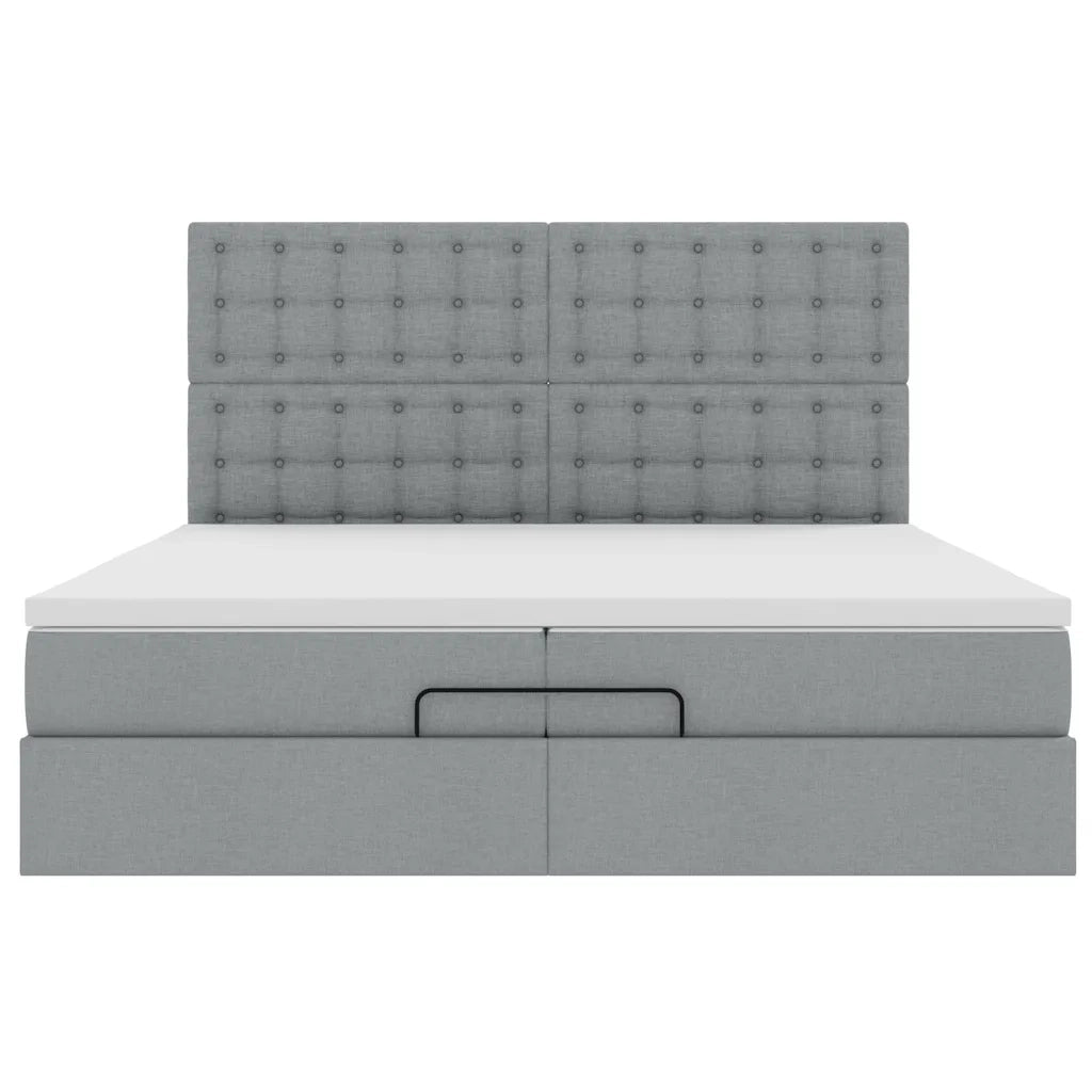 vidaXL Struttura Letto Pouf con Materassi 200x200 cm in Tessuto