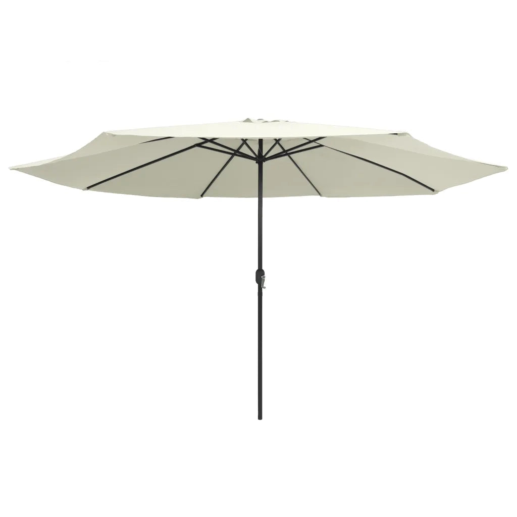 Ombrellone da Giardino-Ombrello da Balcone con Palo in Metallo 390 cm Bianco Sabbia