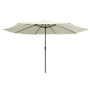 Ombrellone da Giardino-Ombrello da Balcone con Palo in Metallo 390 cm Bianco Sabbia