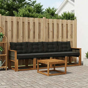 Set di divani da esterno con cuscino 5 pcs Naturale e Nero