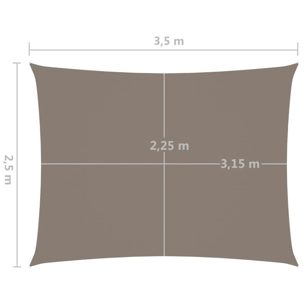 Vela ombreggiante/ombrellone rettangolare in tessuto Oxford 2,5 x 3,5 m tortora 02_0009561