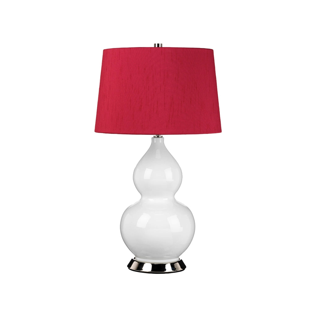 Lampada da tavolo Isla ceramica bianca paralume rosso Elstead