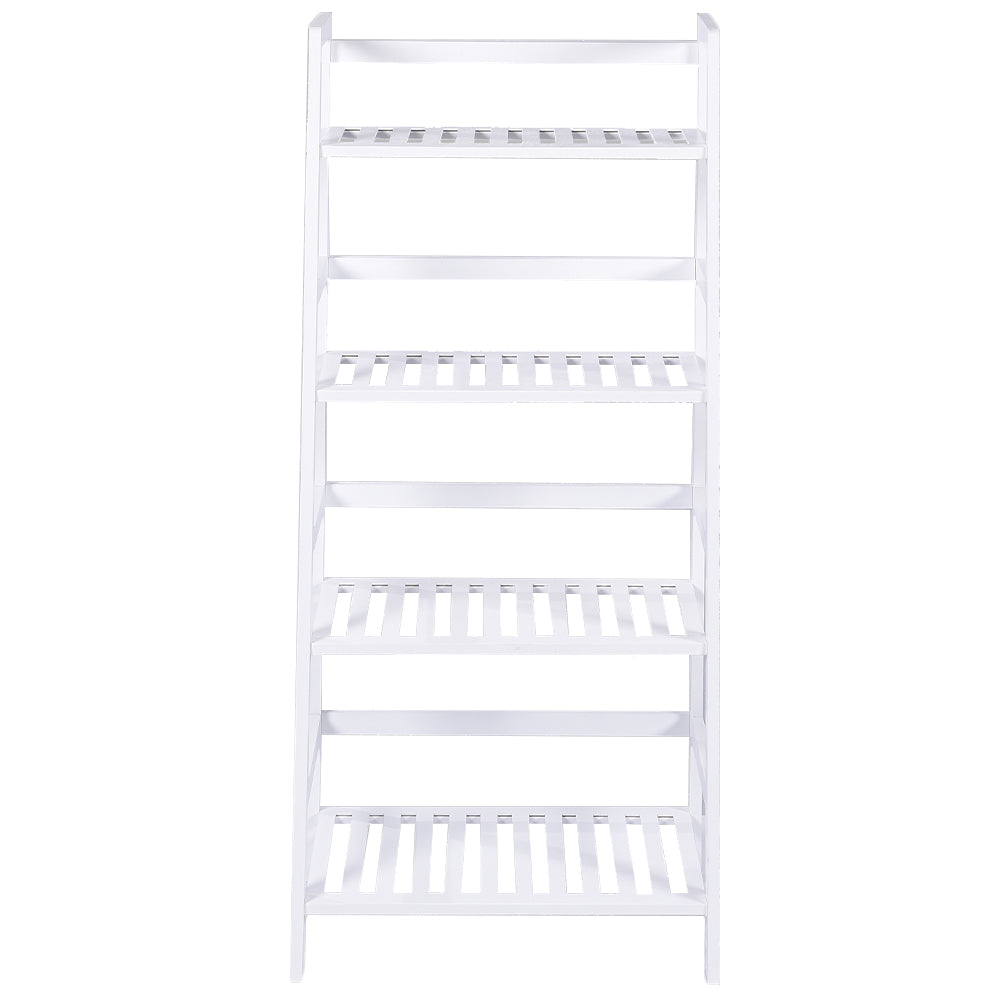 Libreria Scaffale Multiuso in Legno di Bambu 4 Ripiani 116x48x32cm Casa Ufficio