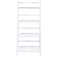 Libreria Scaffale Multiuso in Legno di Bambu 4 Ripiani 116x48x32cm Casa Ufficio