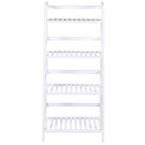 Libreria Scaffale Multiuso in Legno di Bambu 4 Ripiani 116x48x32cm Casa Ufficio