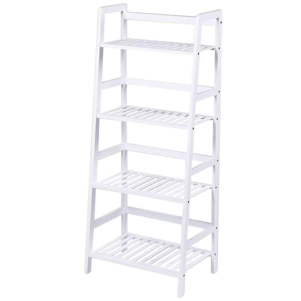 Libreria Scaffale Multiuso in Legno di Bambu 4 Ripiani 116x48x32cm Casa Ufficio