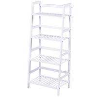 Libreria Scaffale Multiuso in Legno di Bambu 4 Ripiani 116x48x32cm Casa Ufficio