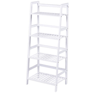 Libreria Scaffale Multiuso in Legno di Bambu 4 Ripiani 116x48x32cm Casa Ufficio