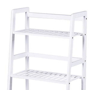 Libreria Scaffale Multiuso in Legno di Bambu 4 Ripiani 116x48x32cm Casa Ufficio