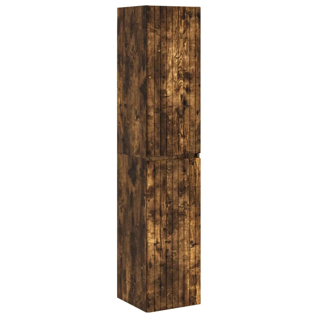 Mobiletto da Bagno a Muro Rovere Fumo 33 x 34,5 x 160 cm