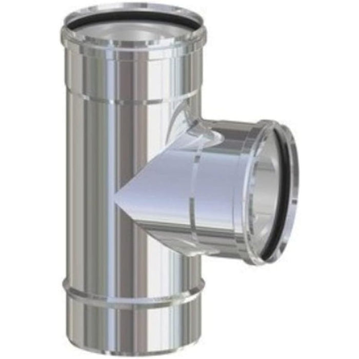Canna fumaria tubo raccordo a t-ee 90  inox aisi304 fumi 80mm st