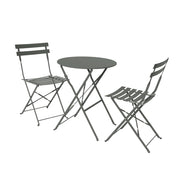 Set tavolo da giardino bistrot pieghevole in acciaio con 2 sedie,