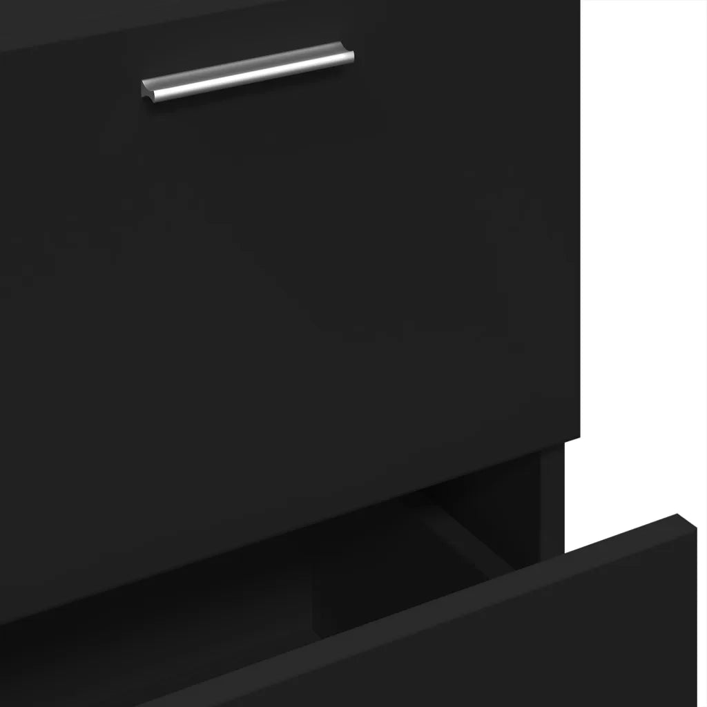 Mobile Lavabo | Armadio Lavabo Nero 80x33x60 cm in Legno Multistrato