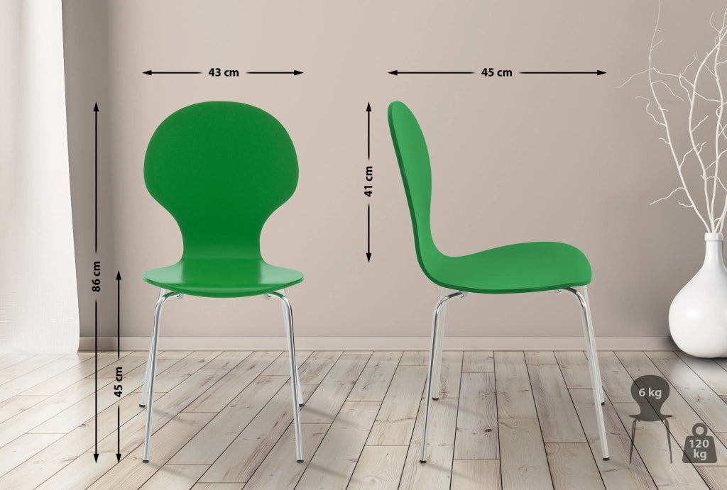 Set 2x Sedie Impilabili Diego in Legno Robusto verde