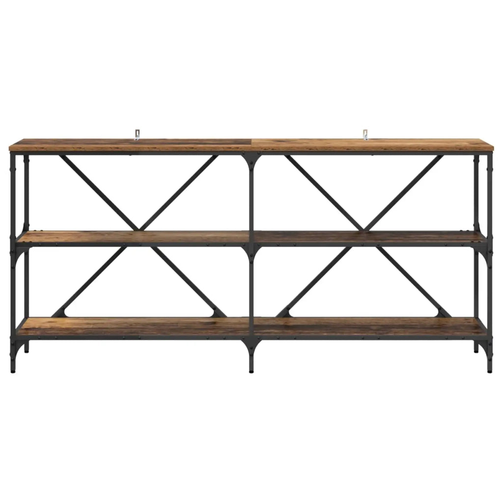Tavolo consolle con lo scaffale Legno vecchio 160 x 30 x 75 cm