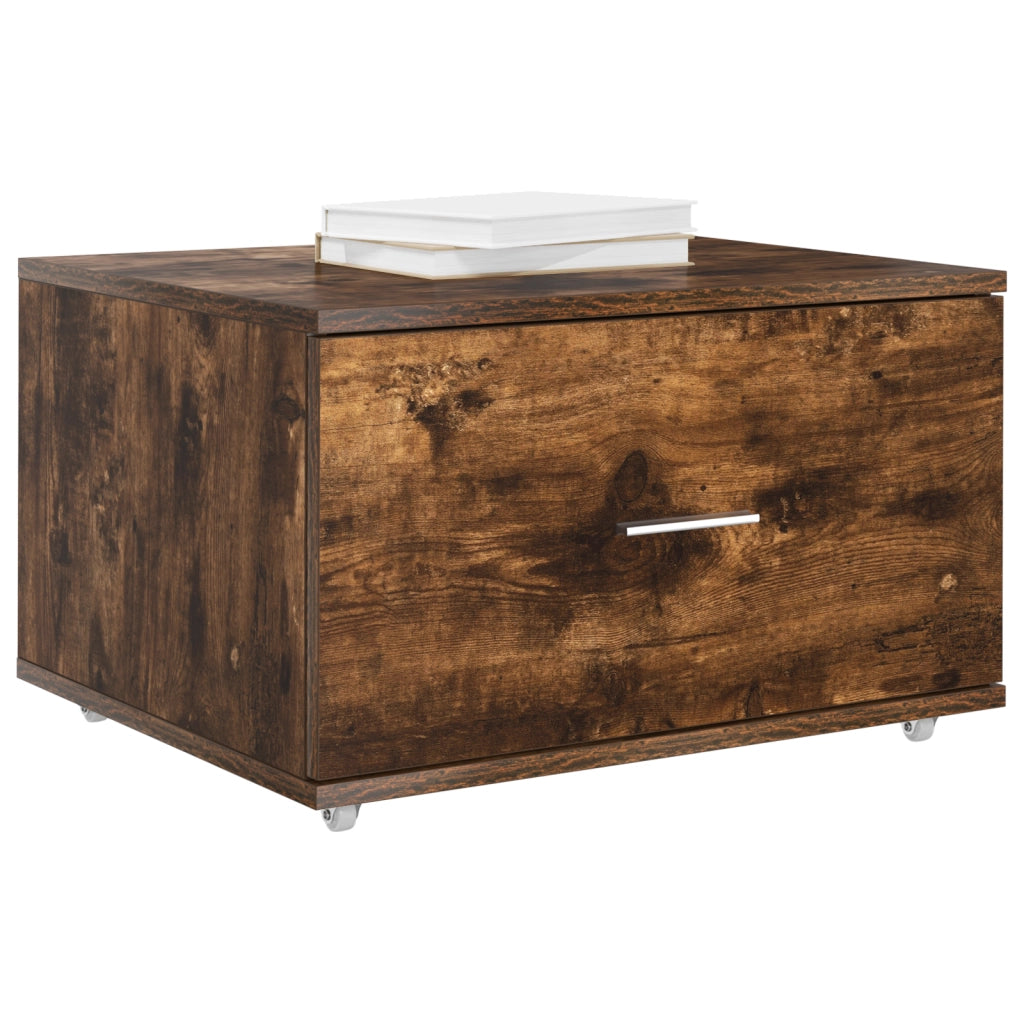 Mobile da Cassetto Rovere Affumicato MDF con Impiallacciatura