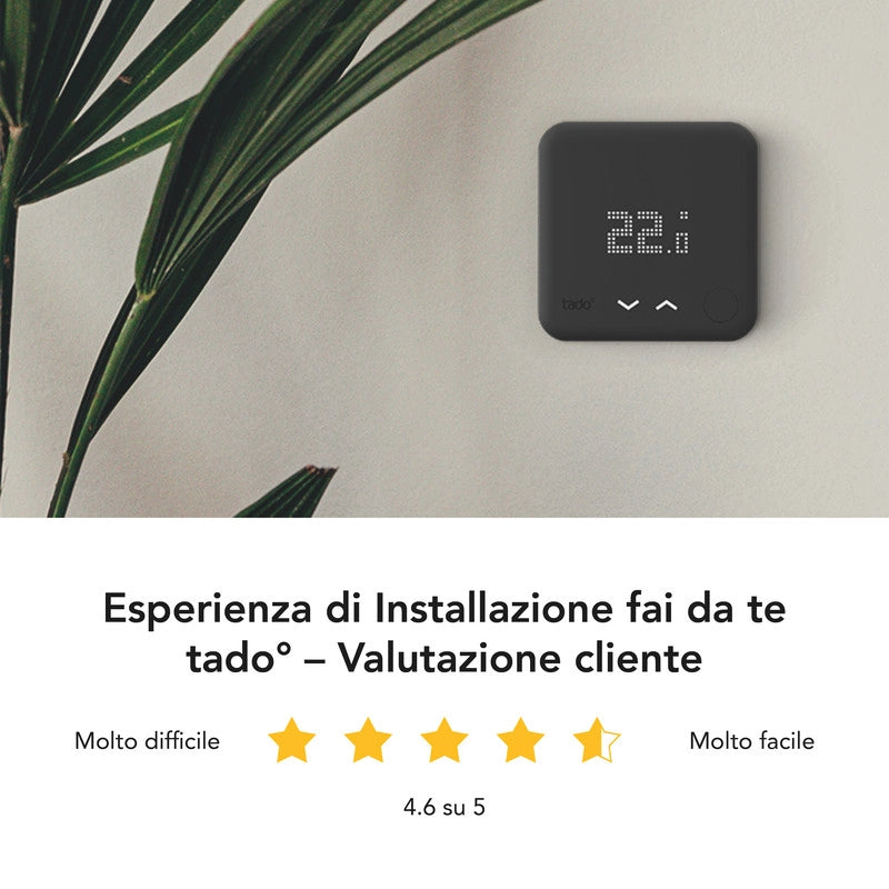 TADO¬∞ termostato kit di base V3+. Termostato Intelligente cablato. Compatibile con Alexa e Google Assistant. Nero