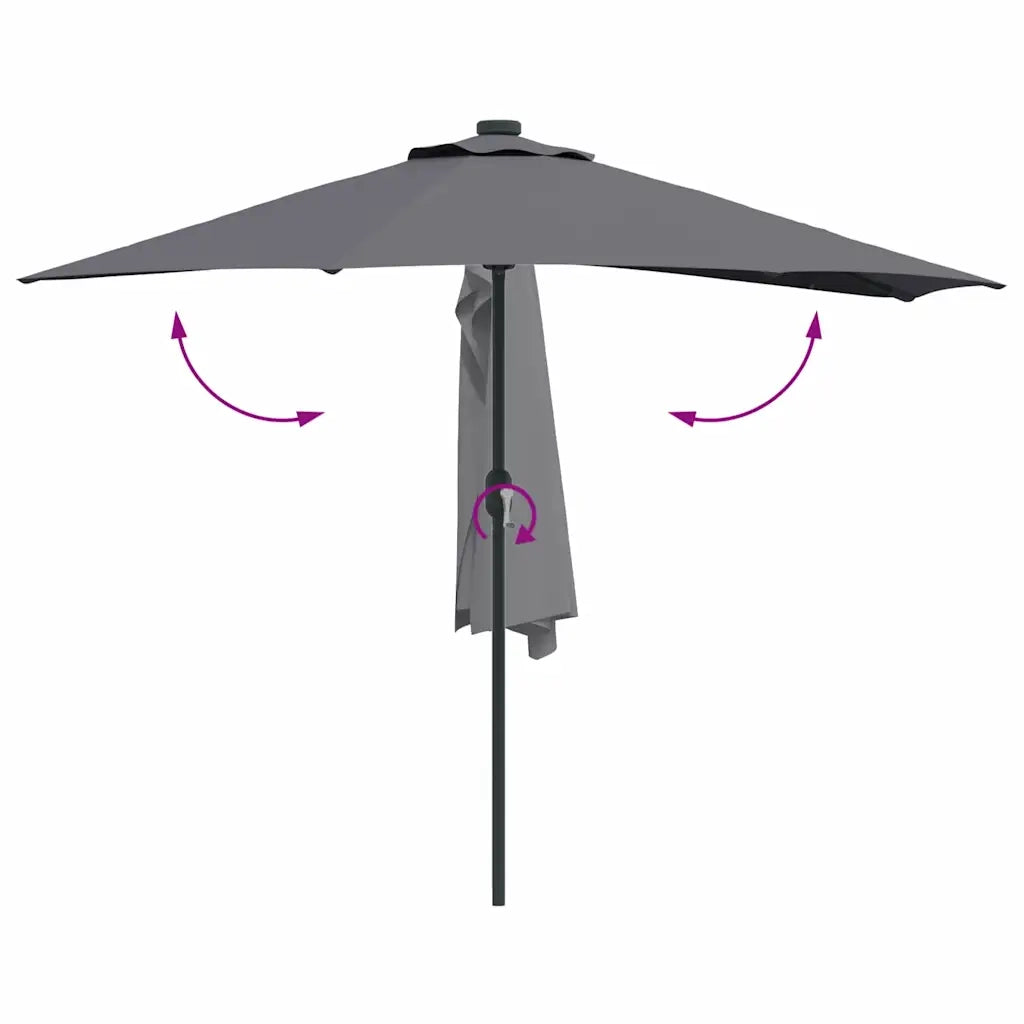 Ombrello da giardino-Ombrellone da spiaggia Antracite 294 x 150 x 224 cm