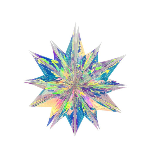 PENDENTE A STELLA MULTIPUNTA BIANCO IRIDESCENTE IN PLASTICA DIAMETRO CIRCA 30CM