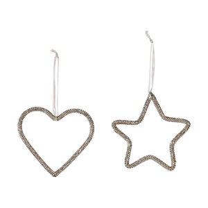 PENDENTE BRILLANTE IN METALLO ORO A FORMA DI STELLA O CUORE PREZZO CAD UNO