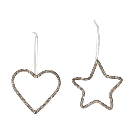 PENDENTE BRILLANTE IN METALLO ORO A FORMA DI STELLA O CUORE PREZZO CAD UNO