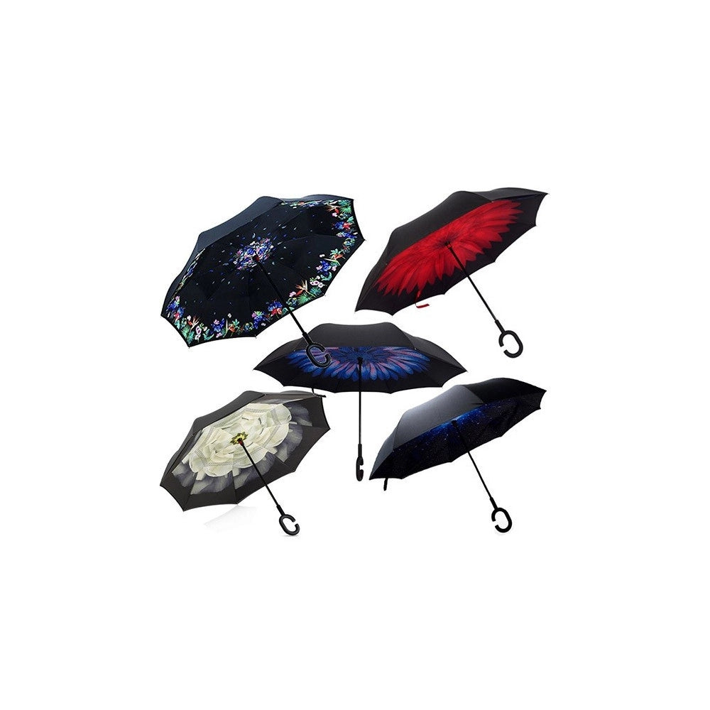Trade Shop - Ombrello Reversibile Apertura Inversa Auto Casa Rovesciato Anti Pioggia Moda -